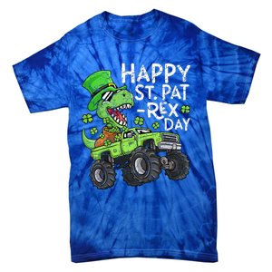 Happy St PatRex Day St Patricks Day Dinosaur Monster Truck Tie-Dye T-Shirt