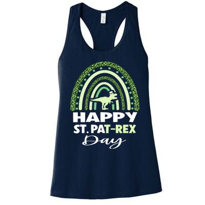 Happy St. Pat Rex Day Dino St PatrickS Day Women's Racerback Tank