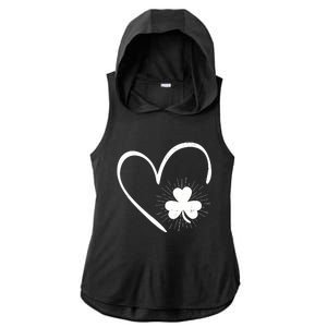 Happy St Patrick's Day Irish Shamrock Heart Family Lucky Day Ladies PosiCharge Tri-Blend Wicking Draft Hoodie Tank