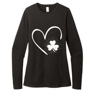 Happy St Patrick's Day Irish Shamrock Heart Family Lucky Day Womens CVC Long Sleeve Shirt