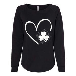 Happy St Patrick's Day Irish Shamrock Heart Family Lucky Day Womens California Wash Sweatshirt