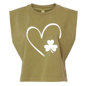 Happy St Patrick's Day Irish Shamrock Heart Family Lucky Day Garment-Dyed Women's Muscle Tee