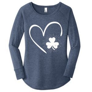 Happy St Patrick's Day Irish Shamrock Heart Family Lucky Day Women's Perfect Tri Tunic Long Sleeve Shirt