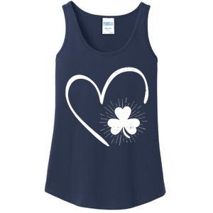 Happy St Patrick's Day Irish Shamrock Heart Family Lucky Day Ladies Essential Tank