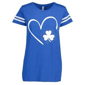 Happy St Patrick's Day Irish Shamrock Heart Family Lucky Day Enza Ladies Jersey Football T-Shirt