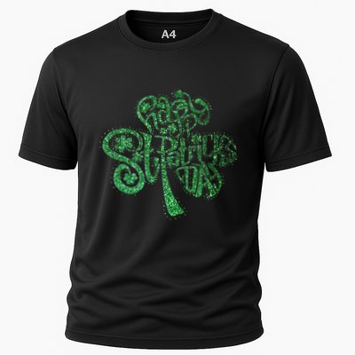 happy st patricks day shamrock glitter irish Performance Shirt