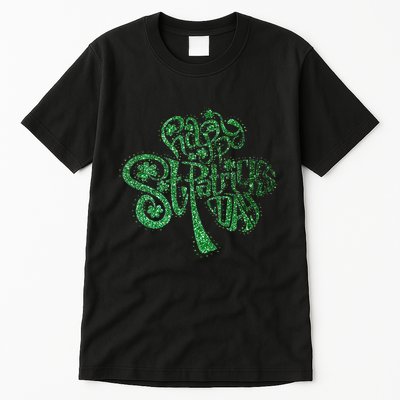 happy st patricks day shamrock glitter irish Tall T-Shirt