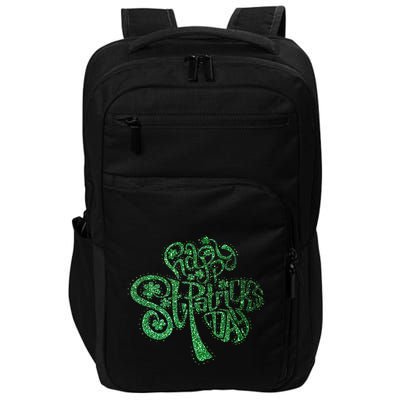 happy st patricks day shamrock glitter irish Impact Tech Backpack