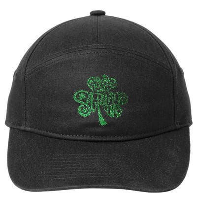 happy st patricks day shamrock glitter irish 7-Panel Snapback Hat