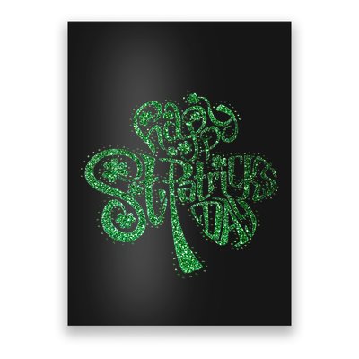 happy st patricks day shamrock glitter irish Poster