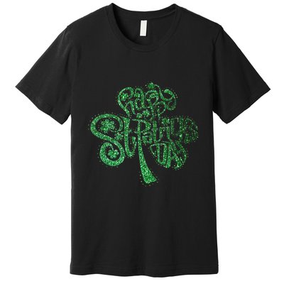 happy st patricks day shamrock glitter irish Premium T-Shirt