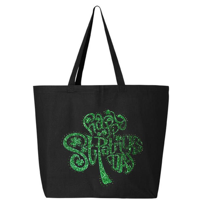 happy st patricks day shamrock glitter irish 25L Jumbo Tote