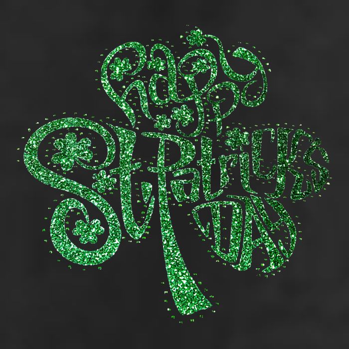 happy st patricks day shamrock glitter irish 25L Jumbo Tote