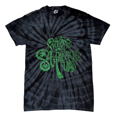 happy st patricks day shamrock glitter irish Tie-Dye T-Shirt