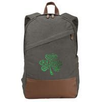 happy st patricks day shamrock glitter irish Cotton Canvas Backpack