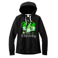 Happy Saint Patrick's Day Gnomes Shamrock Leprechaun Irish Day Cute Women's Fleece Hoodie