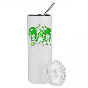 Happy Saint Patrick's Day Gnomes Shamrock Leprechaun Irish Day Cute Stainless Steel Tumbler