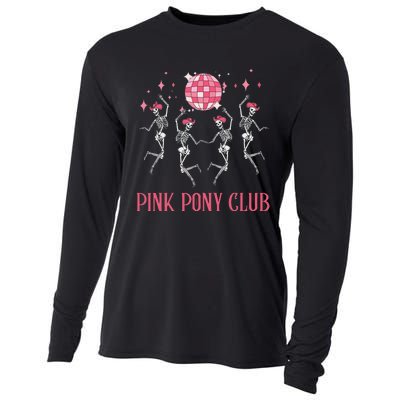 Halloween Skeleton Pony Club Cowgirl Western Birthday Cooling Performance Long Sleeve Crew