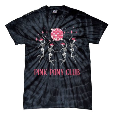 Halloween Skeleton Pony Club Cowgirl Western Birthday Tie-Dye T-Shirt