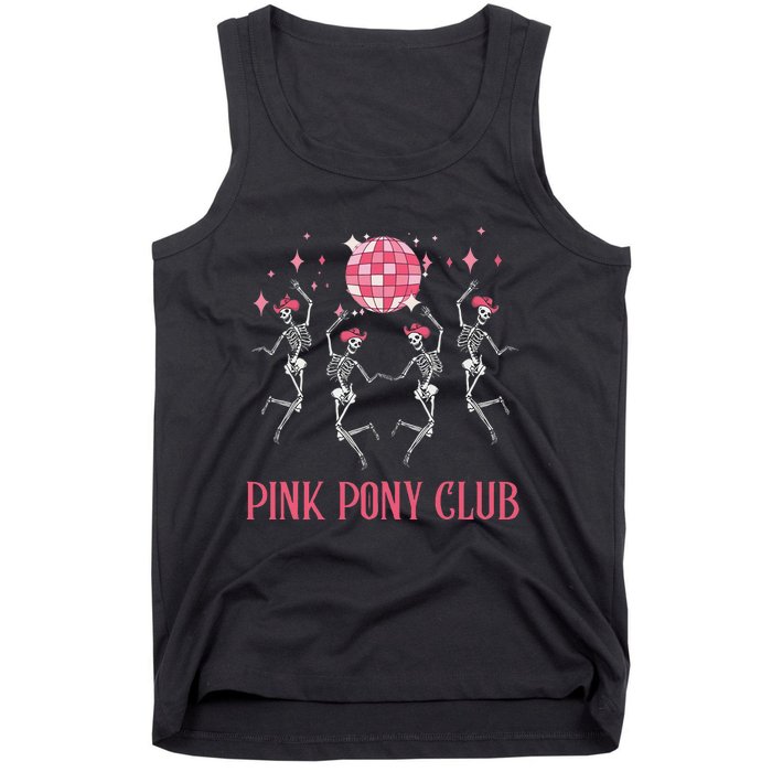 Halloween Skeleton Pony Club Cowgirl Western Birthday Tank Top