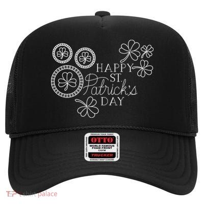 Happy St Patrick's Day Holiday Gift High Crown Mesh Back Trucker Hat