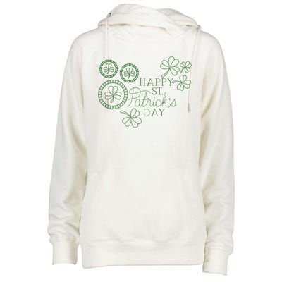 Happy St Patrick's Day Holiday Gift Womens Funnel Neck Pullover Hood