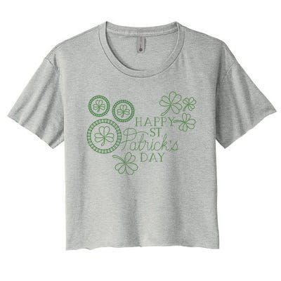 Happy St Patrick's Day Holiday Gift Women's Crop Top Tee