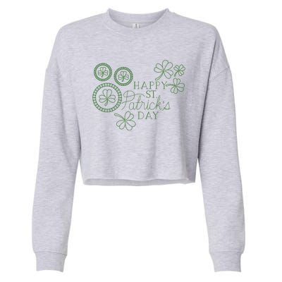 Happy St Patrick's Day Holiday Gift Cropped Pullover Crew