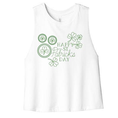 Happy St Patrick's Day Holiday Gift Women's Racerback Cropped Tank