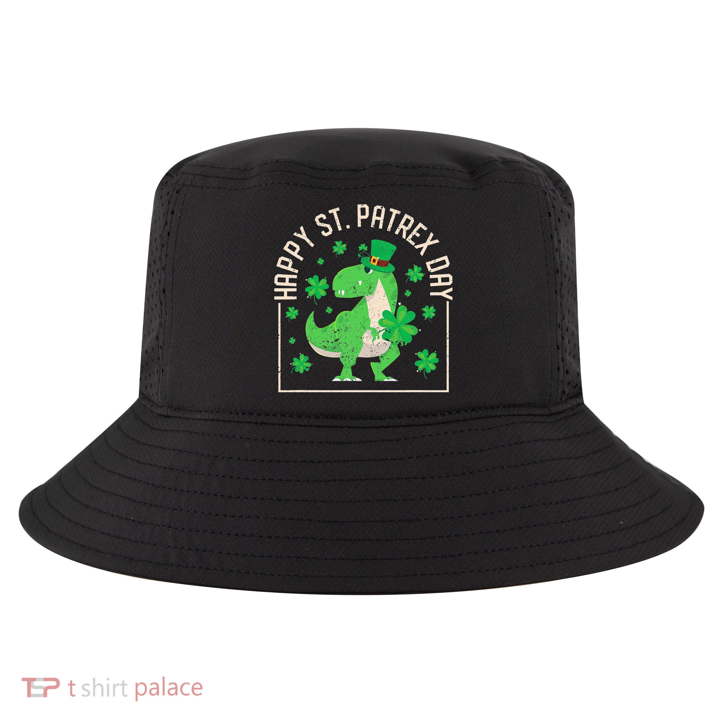 Happy St Patrex Day Funny Irish T-Rex Saint Patricks Dino Cool Comfort Performance Bucket Hat