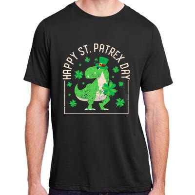 Happy St Patrex Day Funny Irish T-Rex Saint Patricks Dino Adult ChromaSoft Performance T-Shirt