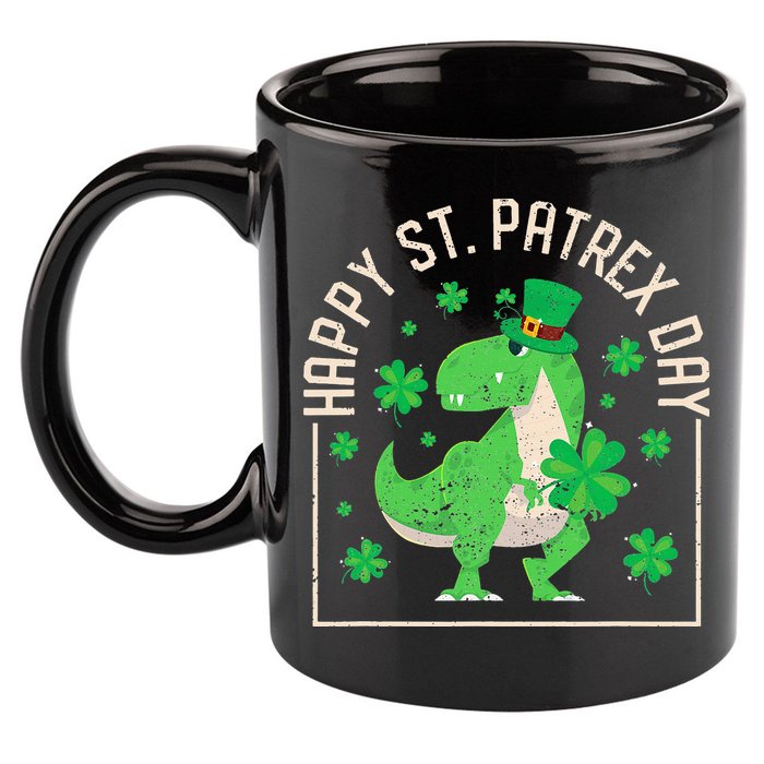 Happy St Patrex Day Funny Irish T-Rex Saint Patricks Dino 11oz C Handle Ceramic Mug