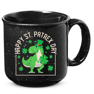 Happy St Patrex Day Funny Irish T-Rex Saint Patricks Dino 15oz Campfire Ceramic Mug
