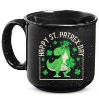 Happy St Patrex Day Funny Irish T-Rex Saint Patricks Dino 15oz Campfire Ceramic Mug