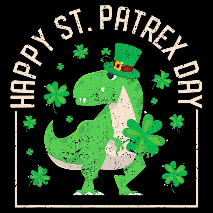 Happy St Patrex Day Funny Irish T-Rex Saint Patricks Dino Drawstring Bag