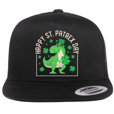 Happy St Patrex Day Funny Irish T-Rex Saint Patricks Dino Flatbill Hat