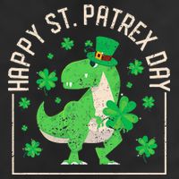 Happy St Patrex Day Funny Irish T-Rex Saint Patricks Dino Large Microfiber Waffle Golf Towel