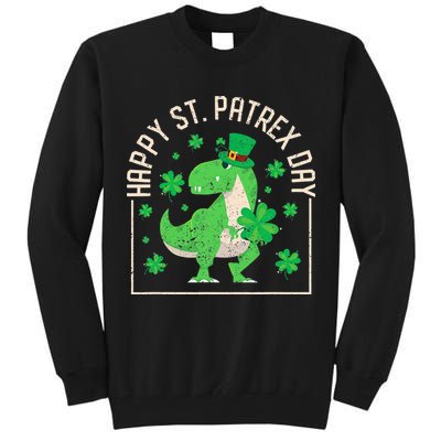 Happy St Patrex Day Funny Irish T-Rex Saint Patricks Dino Tall Sweatshirt