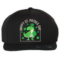 Happy St Patrex Day Funny Irish T-Rex Saint Patricks Dino Wool Snapback Cap