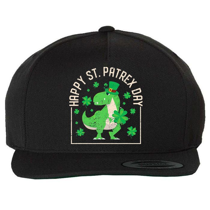 Happy St Patrex Day Funny Irish T-Rex Saint Patricks Dino Wool Snapback Cap