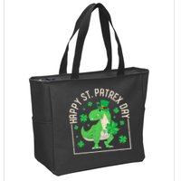 Happy St Patrex Day Funny Irish T-Rex Saint Patricks Dino Zip Tote Bag
