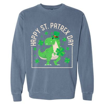 Happy St Patrex Day Funny Irish T-Rex Saint Patricks Dino Garment-Dyed Sweatshirt