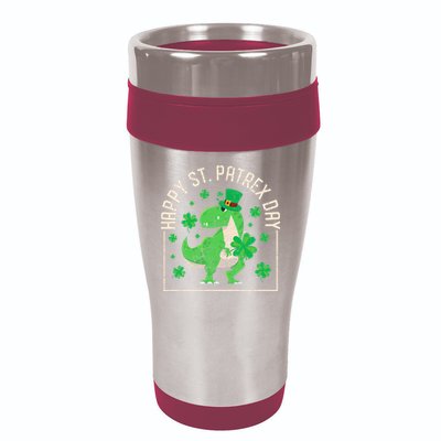 Happy St Patrex Day Funny Irish T-Rex Saint Patricks Dino 16oz Travel Tumbler