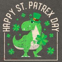 Happy St Patrex Day Funny Irish T-Rex Saint Patricks Dino Cotton Canvas Backpack
