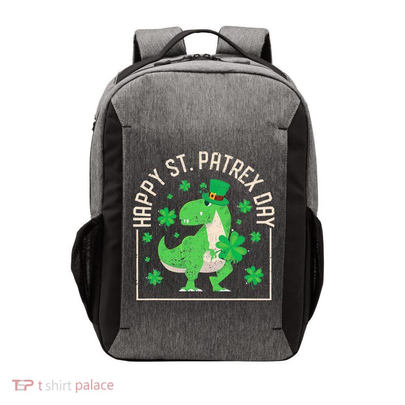 Happy St Patrex Day Funny Irish T-Rex Saint Patricks Dino Vector Backpack