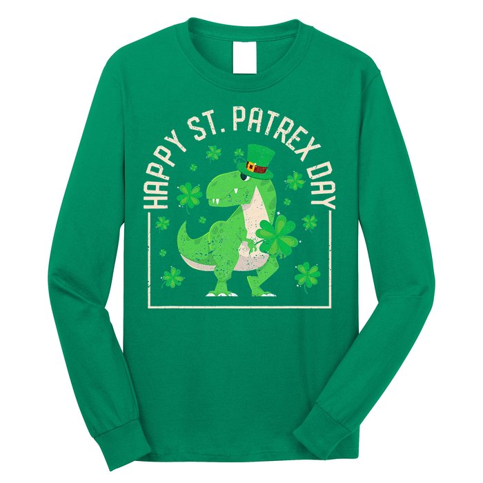 Happy St Patrex Day Funny Irish T-Rex Saint Patricks Dino Long Sleeve Shirt