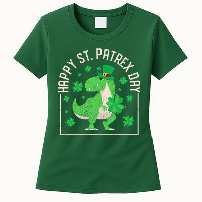 Happy St Patrex Day Funny Irish T-Rex Saint Patricks Dino Womens T-Shirt
