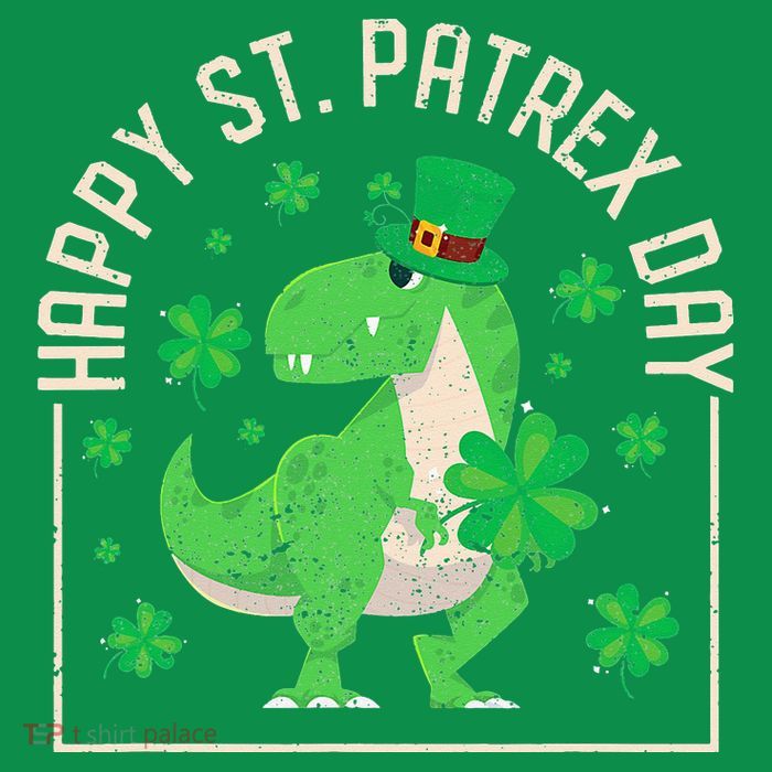 Happy St Patrex Day Funny Irish T-Rex Saint Patricks Dino Women's V-Neck T-Shirt