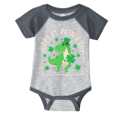 Happy St Patrex Day Funny Irish T-Rex Saint Patricks Dino Infant Baby Jersey Bodysuit
