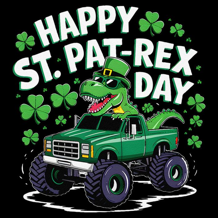 Happy St Patrex Patricks Day Dinosaur Monster Truck 16 in Basic Backpack